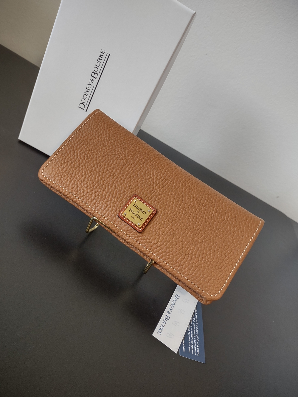 Dooney & Bourke Pebble Grain Slim Wallet - Caramel